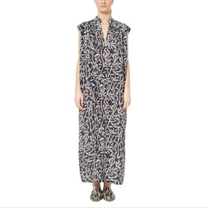 Roseanna Paris Bamboo Dreamer Leaf Minimalist Silk Maxi Dress